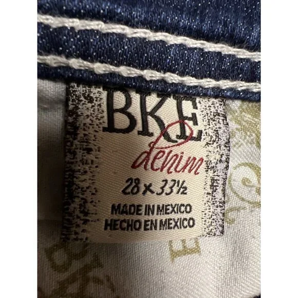 BKE Starlite Mid Rise Denim Blue Jeans Cut Off Pants Women's Size 28 - Picture 12 of 13